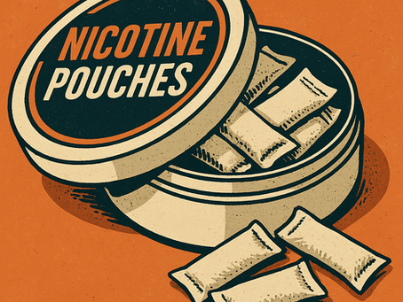 Stylized image of a can of nicotine pouches