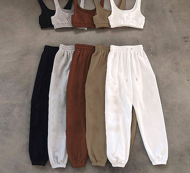 Women  Clothing Cropped Tank Top Ankle-Tied Lace-up Trousers Casual Two-Piece Suit Women -