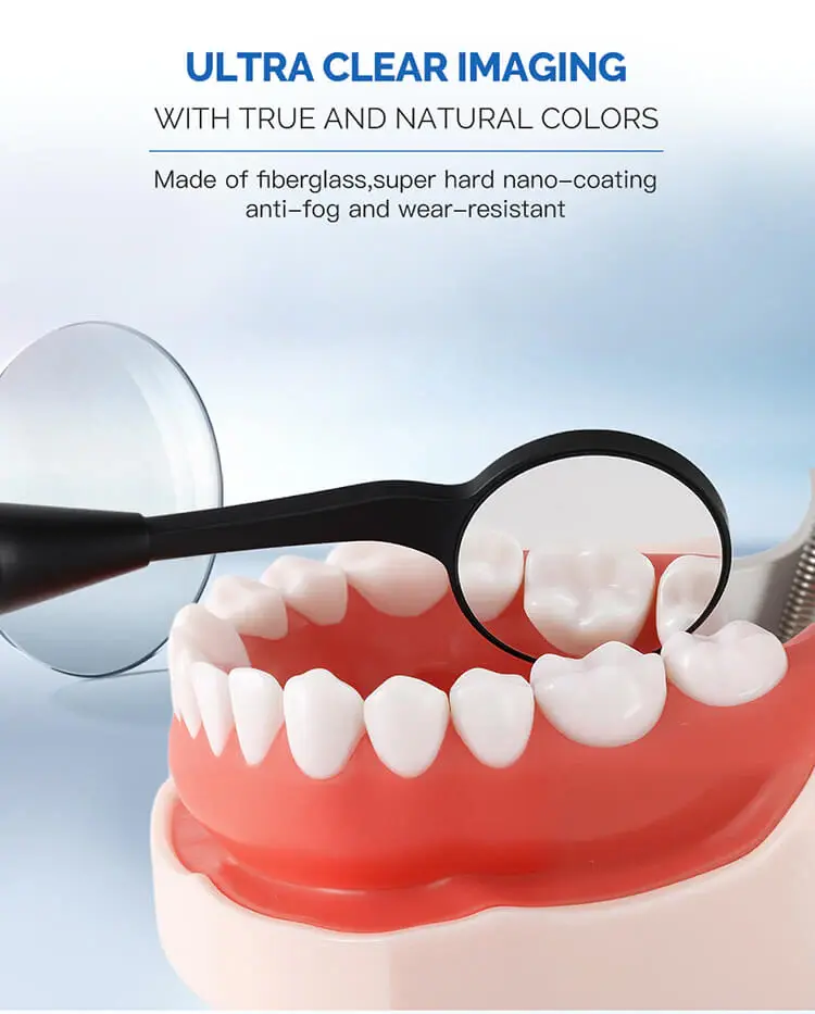 Thumbnail: Dental Ultra Clear Mouth Mirror Sterilizable 12-30mm with measurement