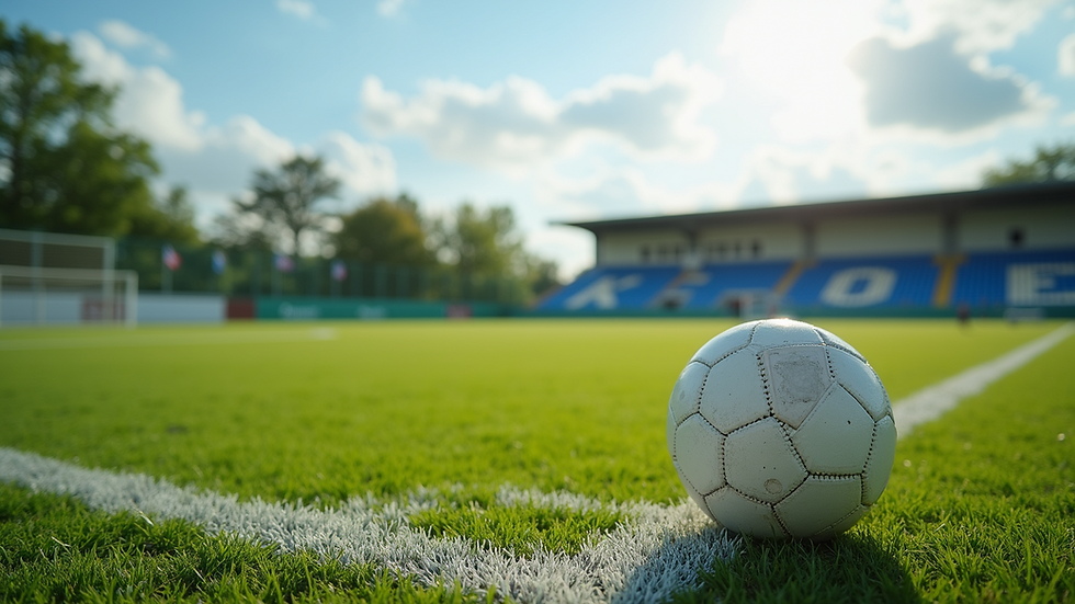 Wide angle view of a community sports field