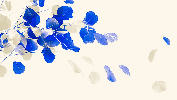 Blaue und weiße Blätter