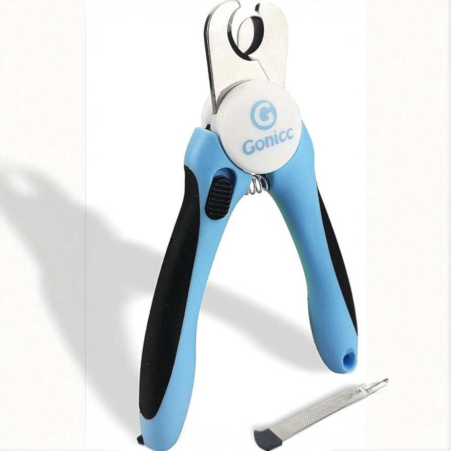 Gonicc Dog & Ct Pets Nail Clippers and Trimmers with safety guard to avoid overcutting, free nail file – Professional grooming tool for pets