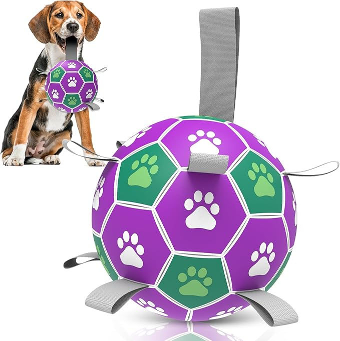 Diman Dog Balls, Interactive Dog Toys For Tug, Soccer, Medium Dog