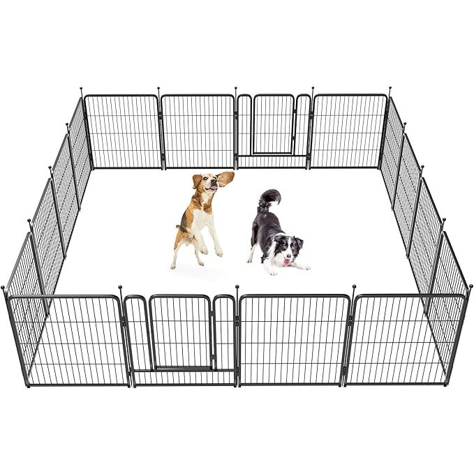 Midwest Homes for pets Ultma Pro Servies 42’ Dog Crate, Extra-strong double door folding metal dog crate with divider panel, floor protection roller feet and leak proof plastic pan
