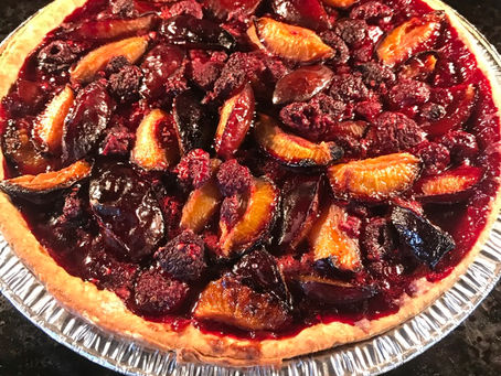 Plum and Raspberry Fruit Pie