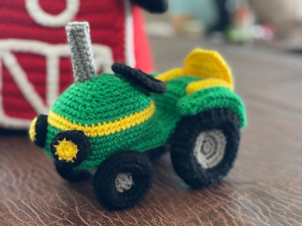 Crocheted tractor