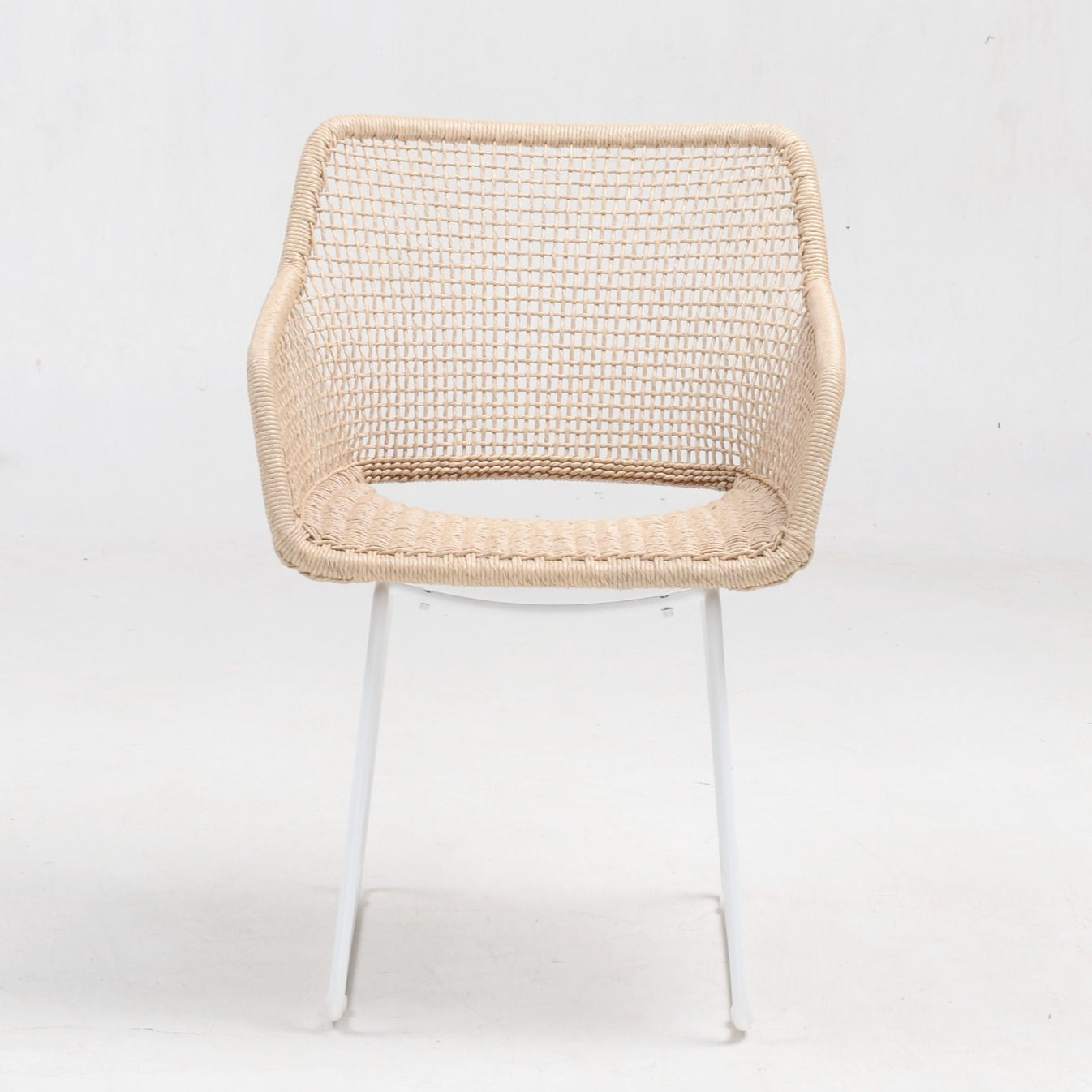 כיסא אוכל חוץ מראטן סינתטי ואלומיניום