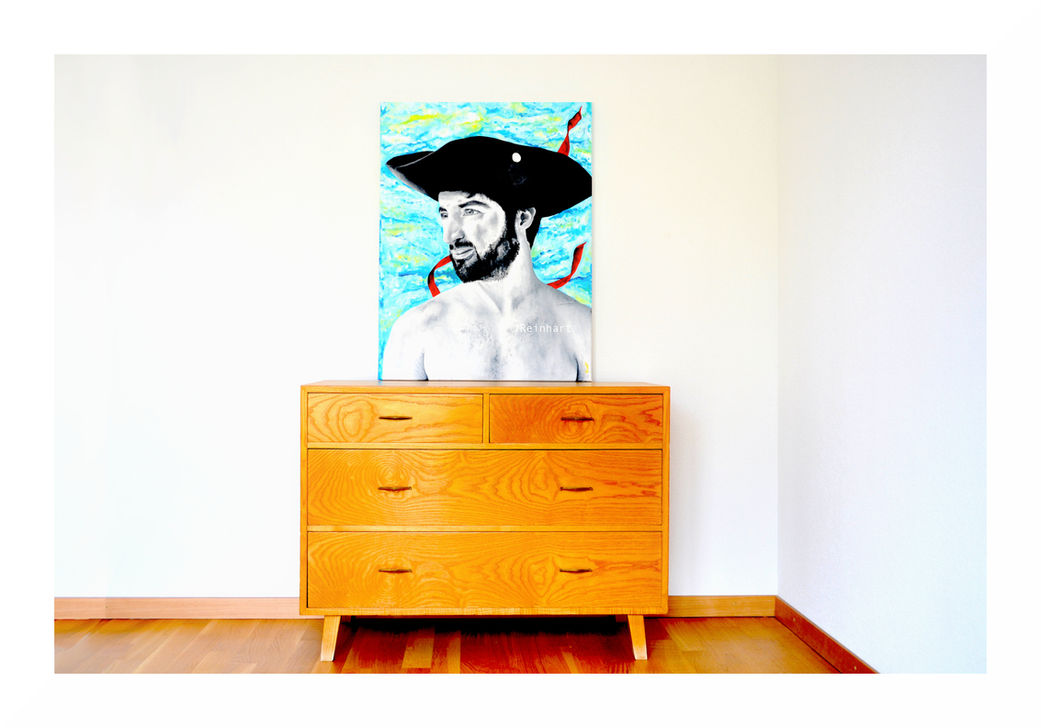 Pirate, Reinhart Paints, Jeanine Reinhart, Oeuvre d'Art, Peinture, Acrylique sur Toile, Huile sur Toile, Portrait, Peinture Abstraite, Peinture Intuitive,