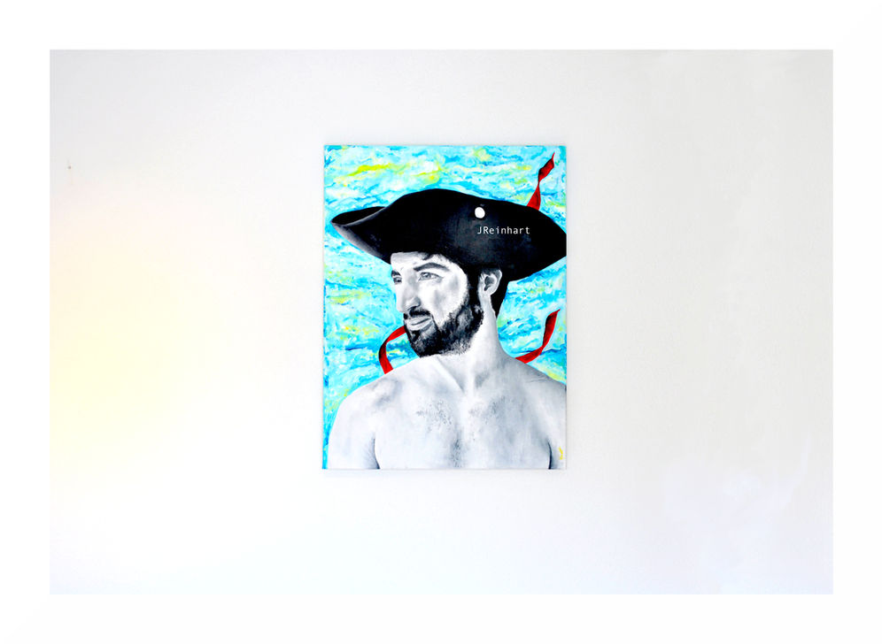 Pirate, Reinhart Paints, Jeanine Reinhart, Oeuvre d'Art, Peinture, Acrylique sur Toile, Huile sur Toile, Portrait, Peinture Abstraite, Peinture Intuitive,