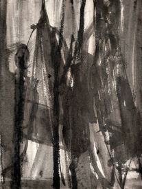 sumi-e painting bold abstract art