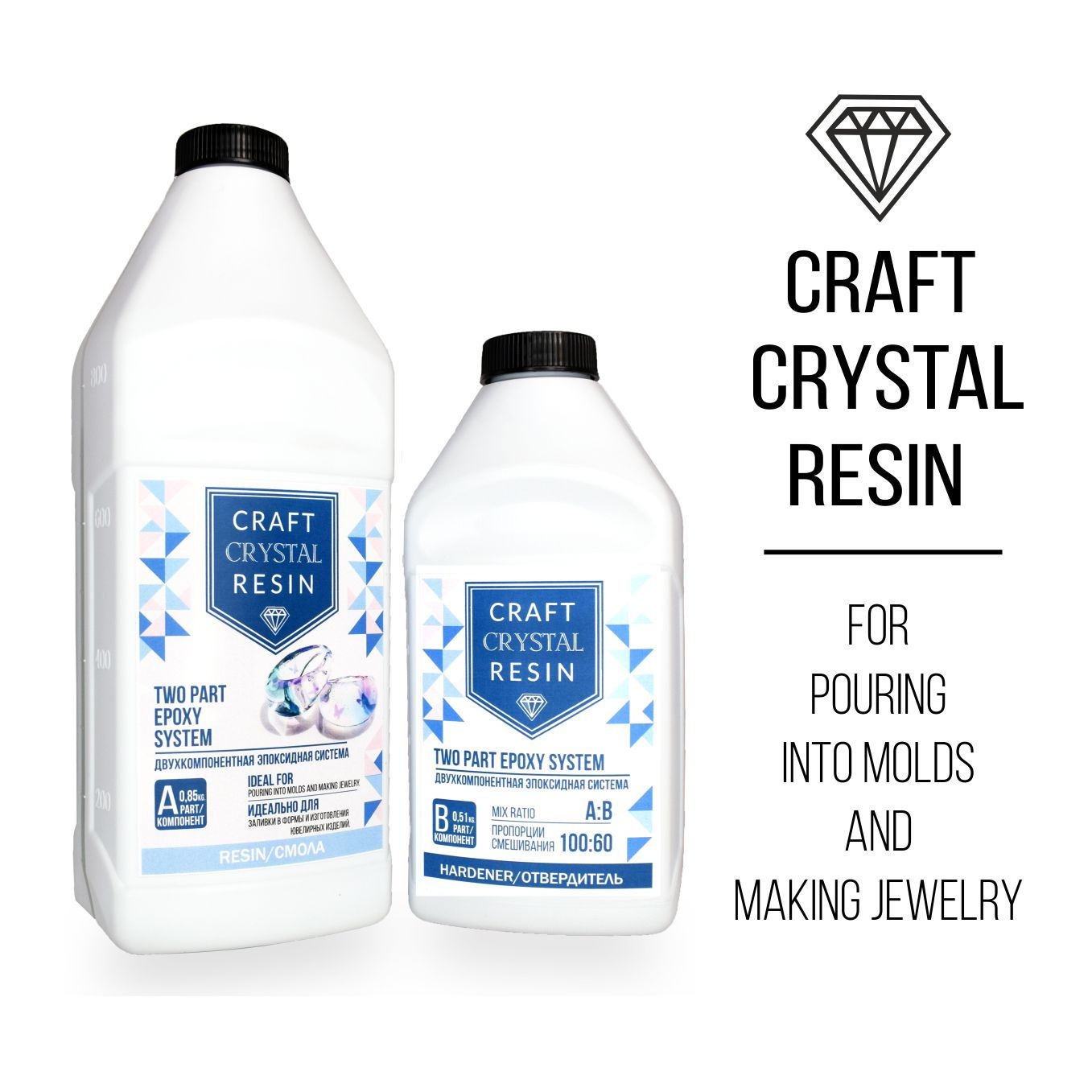 Ювелірна епоксидна прозора смола Craft Crystal Resin 1,5 кг