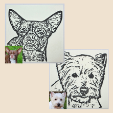 2 zwart-wit portretten van een Chihuahua en Westie waarbij contrast en detail zorgen voor een herkenbaar en krachtig resultaat.