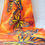 Thumbnail: SOLD Medium scarf - Chaos fire butterflies - Shades of Red, Tangerine and yellow