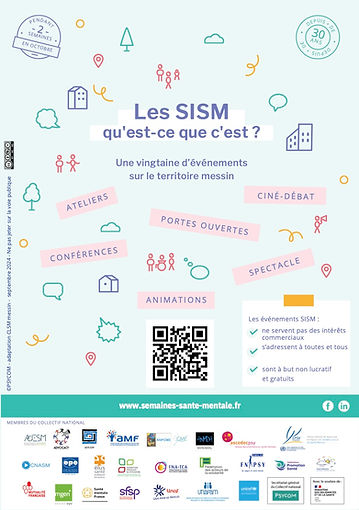 Flyer SISM 2024 plusieurs écritures et logos en couleur