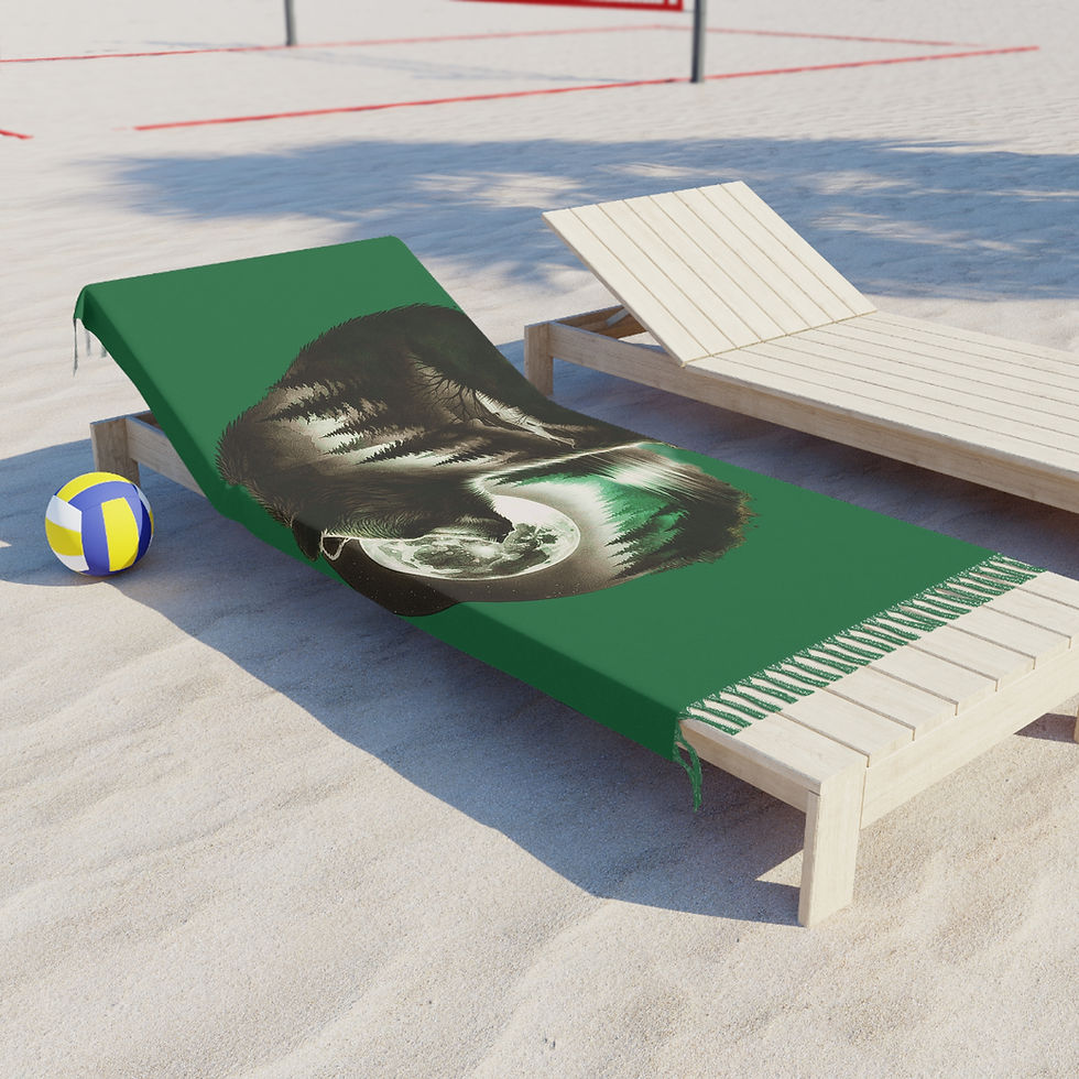 Thumbnail: Green hedge bear Boho Beach Cloth