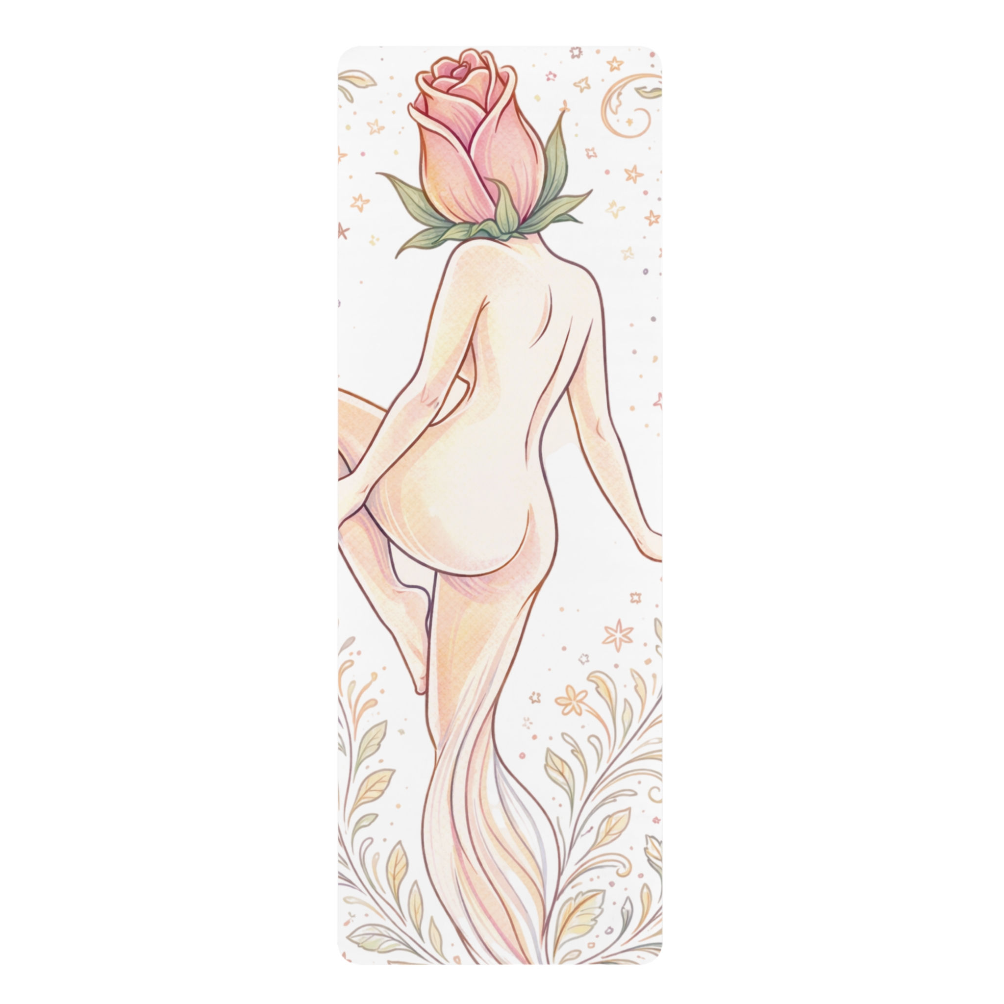 Northwoods rosebud 'Naked Lady' Rubber Yoga Mat