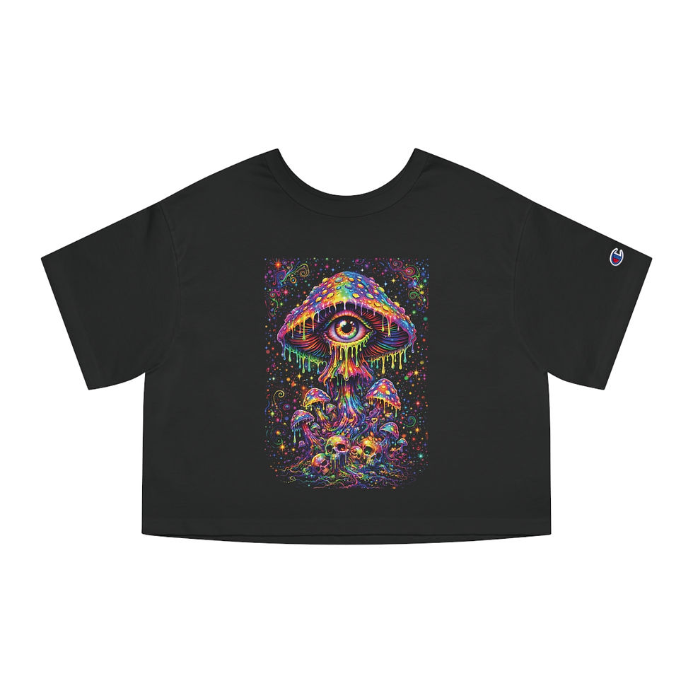 Thumbnail: Psychedelic Mushroom Eye Cropped T-Shirt
