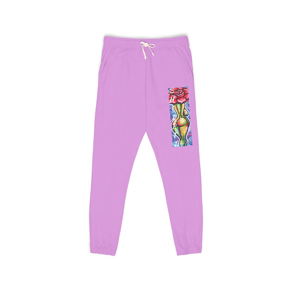 Thumbnail: Artistic Rose Figure Sweatpants — Botanical Body Graphic Joggers
