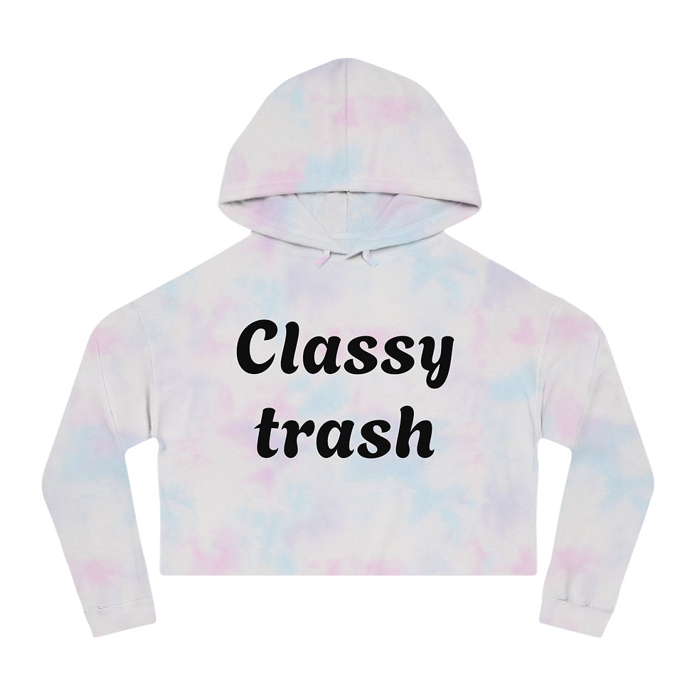 Thumbnail: Classy Trash Cropped Hooded Sweatshirt