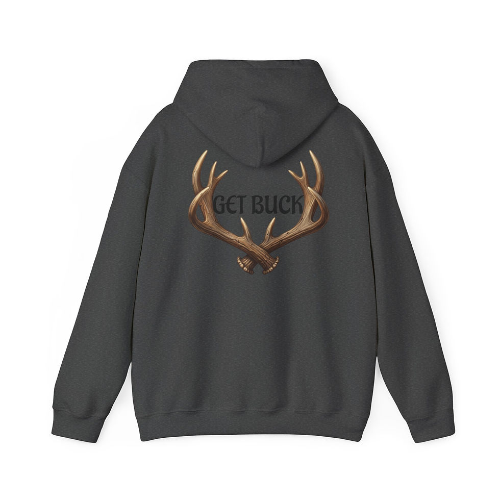 Thumbnail: Hoodie — Minimal Tiny Reindeer Chest Embroidery, Cozy Holiday Pullover