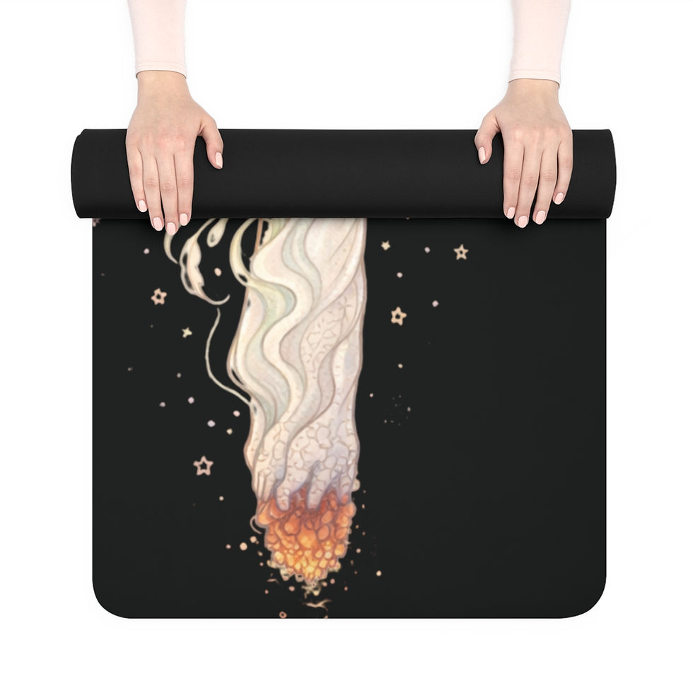 Thumbnail: Psychedelic Northwoods Rubber Yoga Mat — 'Shilett’s' Naked Lady Design