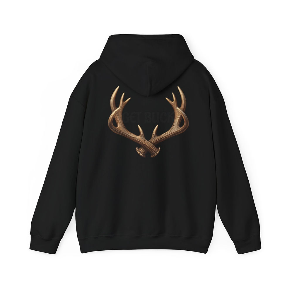 Thumbnail: Hoodie — Minimal Tiny Reindeer Chest Embroidery, Cozy Holiday Pullover