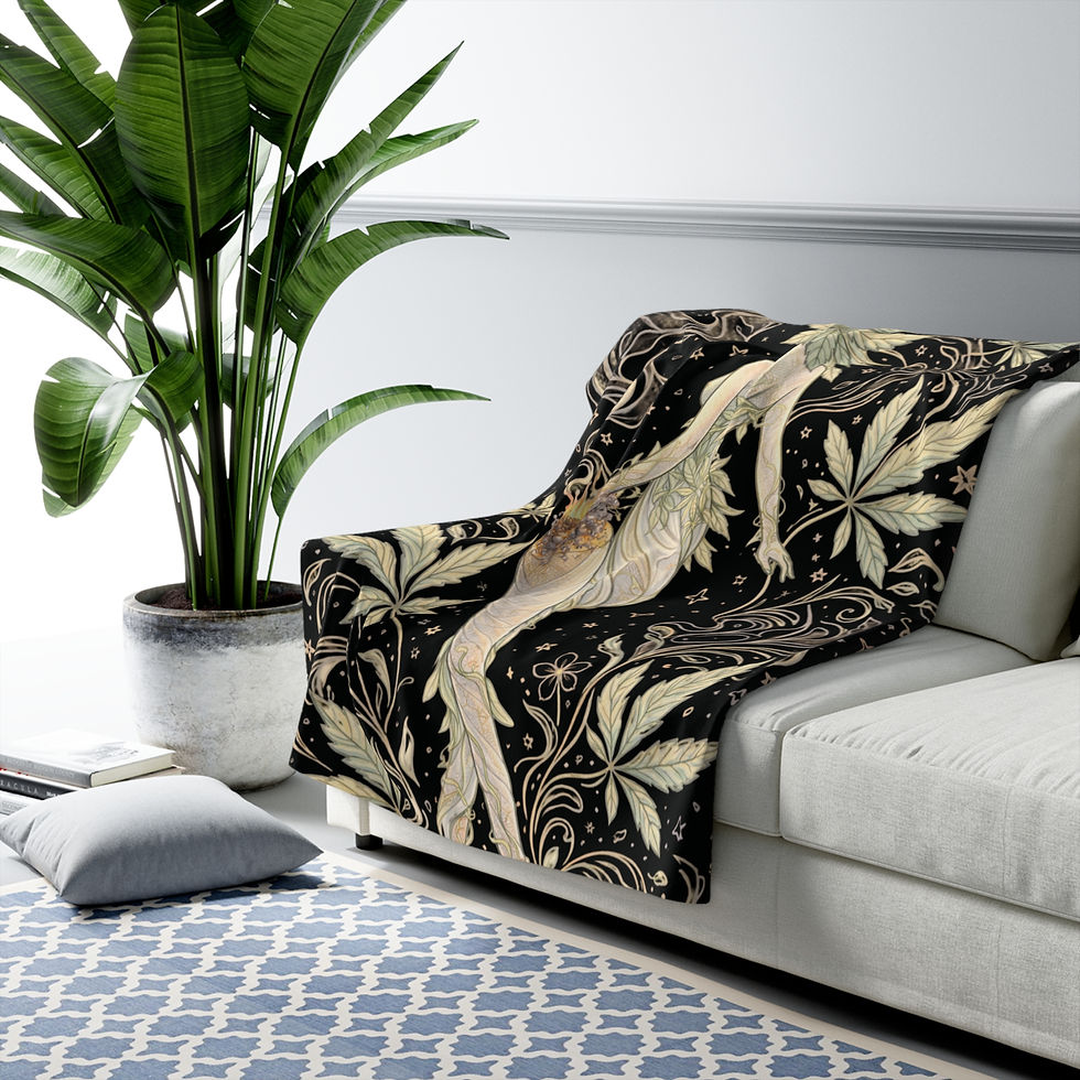 Thumbnail: Sherpa Fleece Blanket — Marijuana Joint Woman Throw