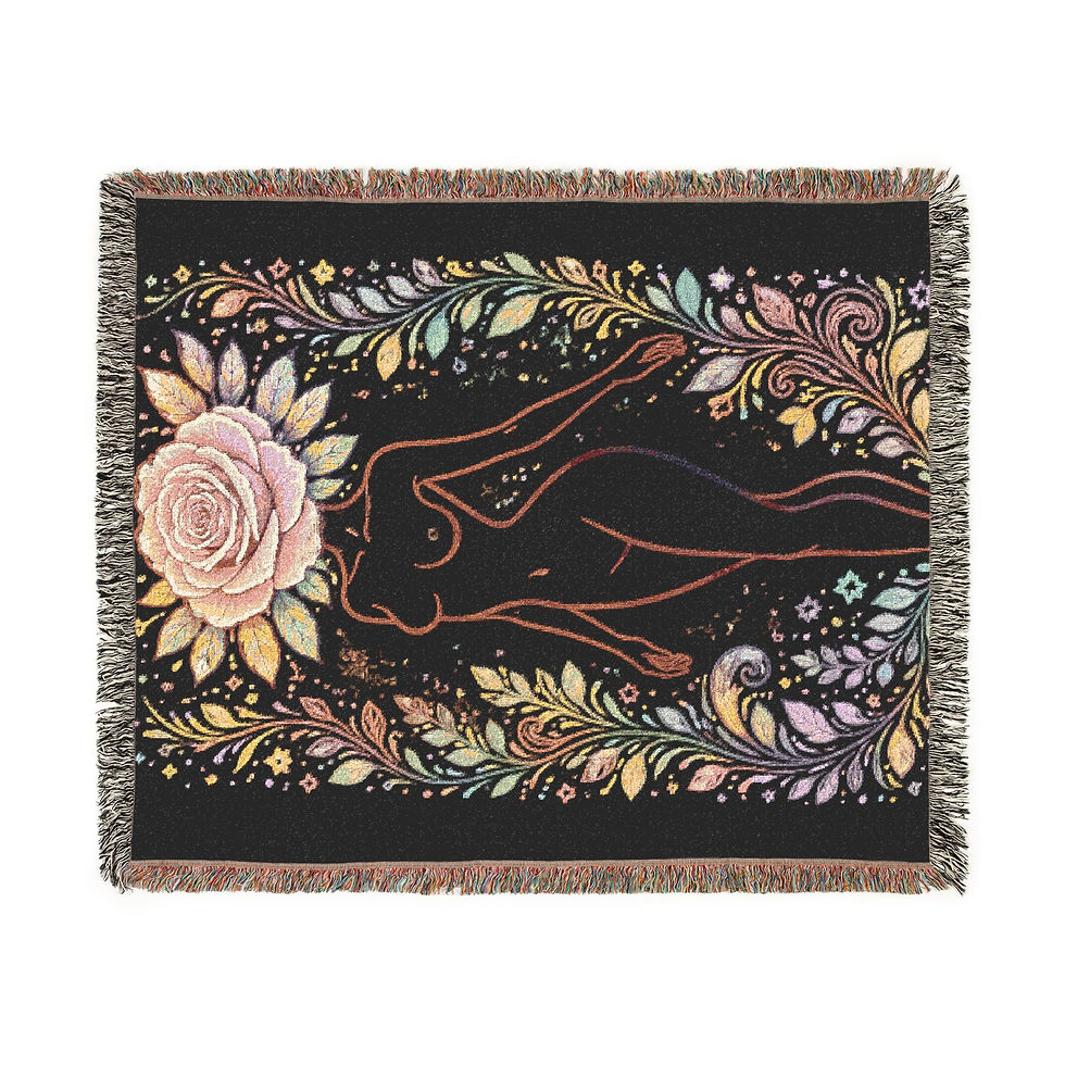 Thumbnail: Floral Silhouette Woven Blanket