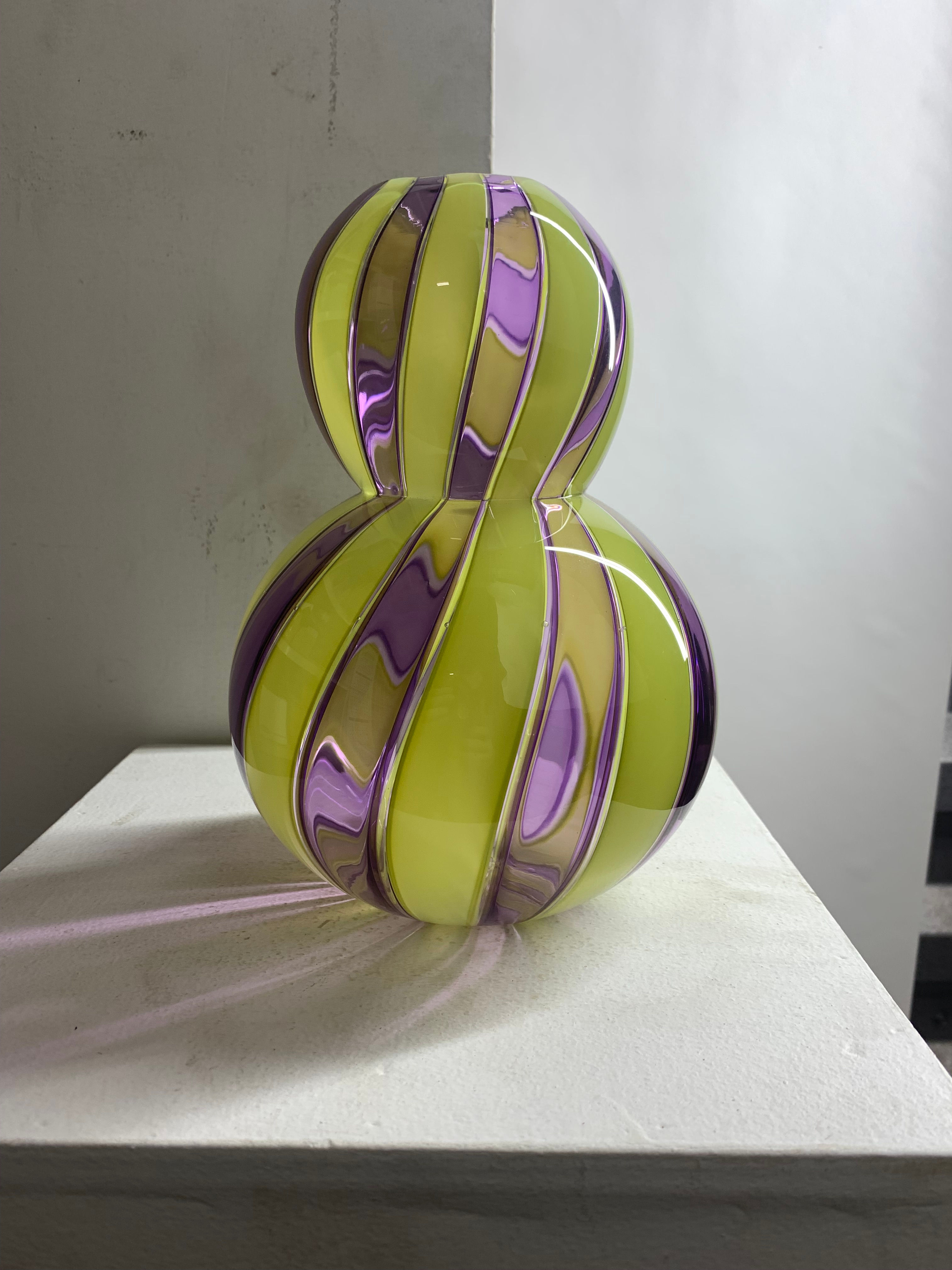 Dubble Vase in Purple + Green