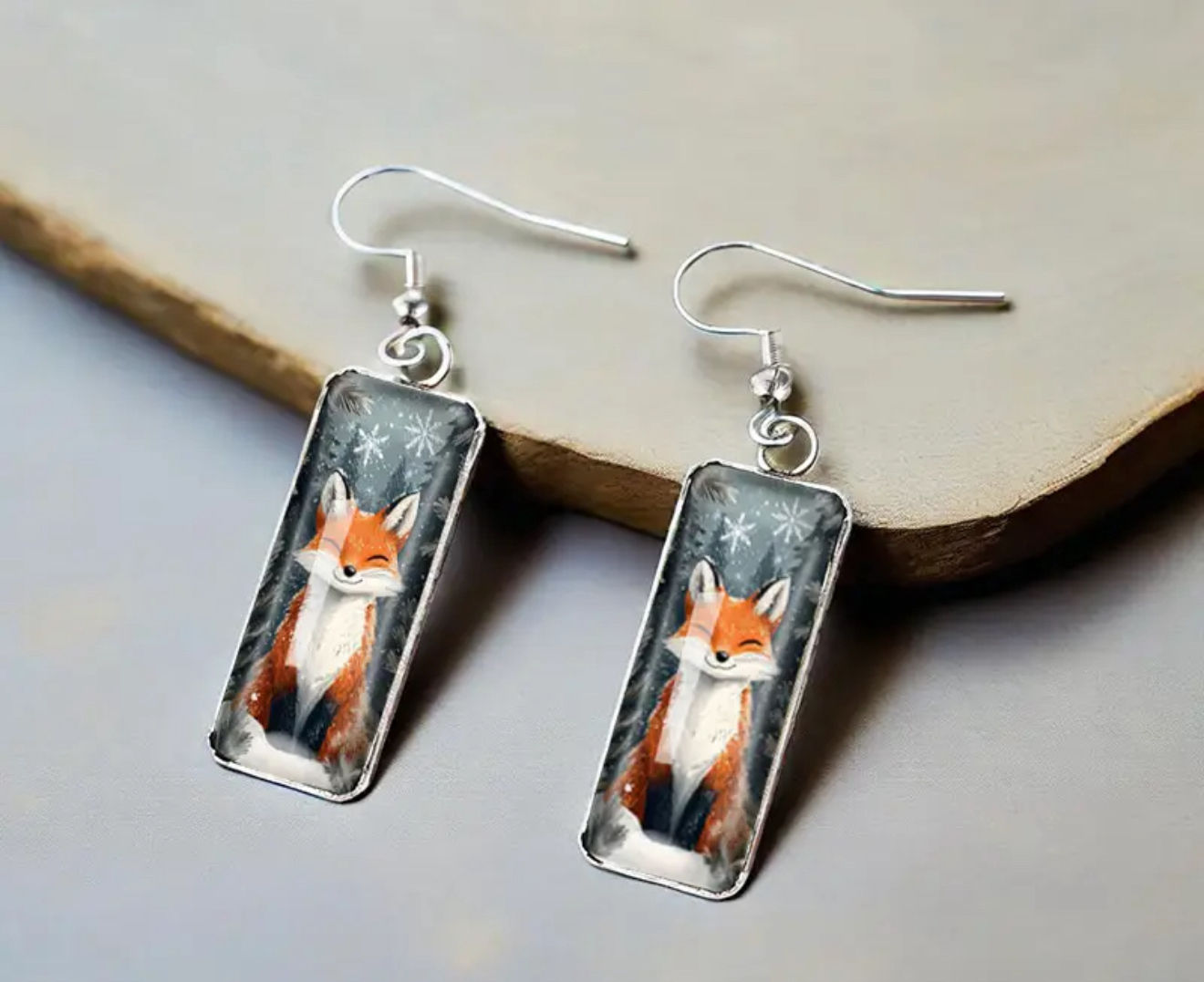 Rectangle Fox Earrings! 