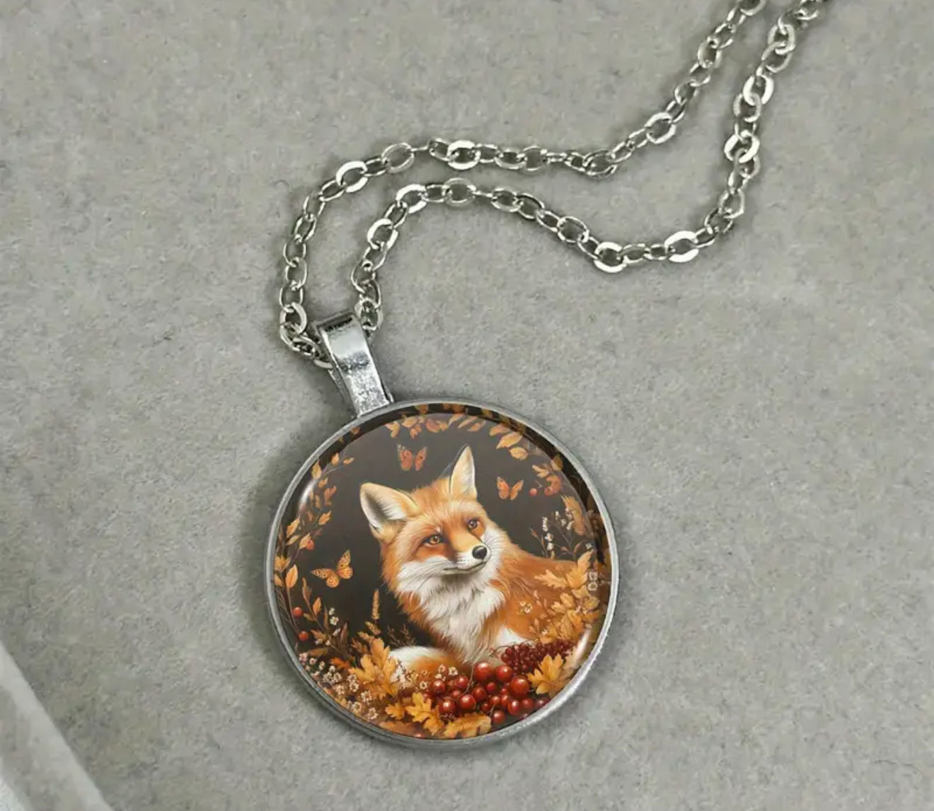 Fox in Autumn necklace 