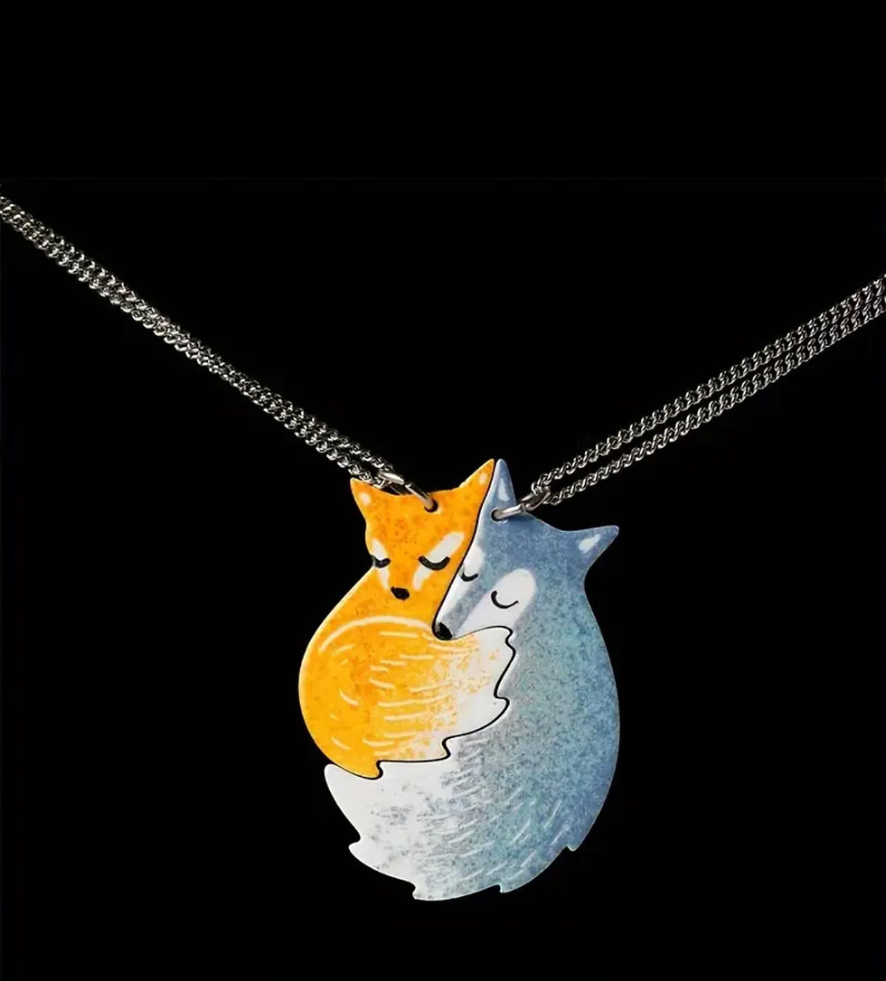 Thumbnail: Fox and Wolf pair of neclaces 