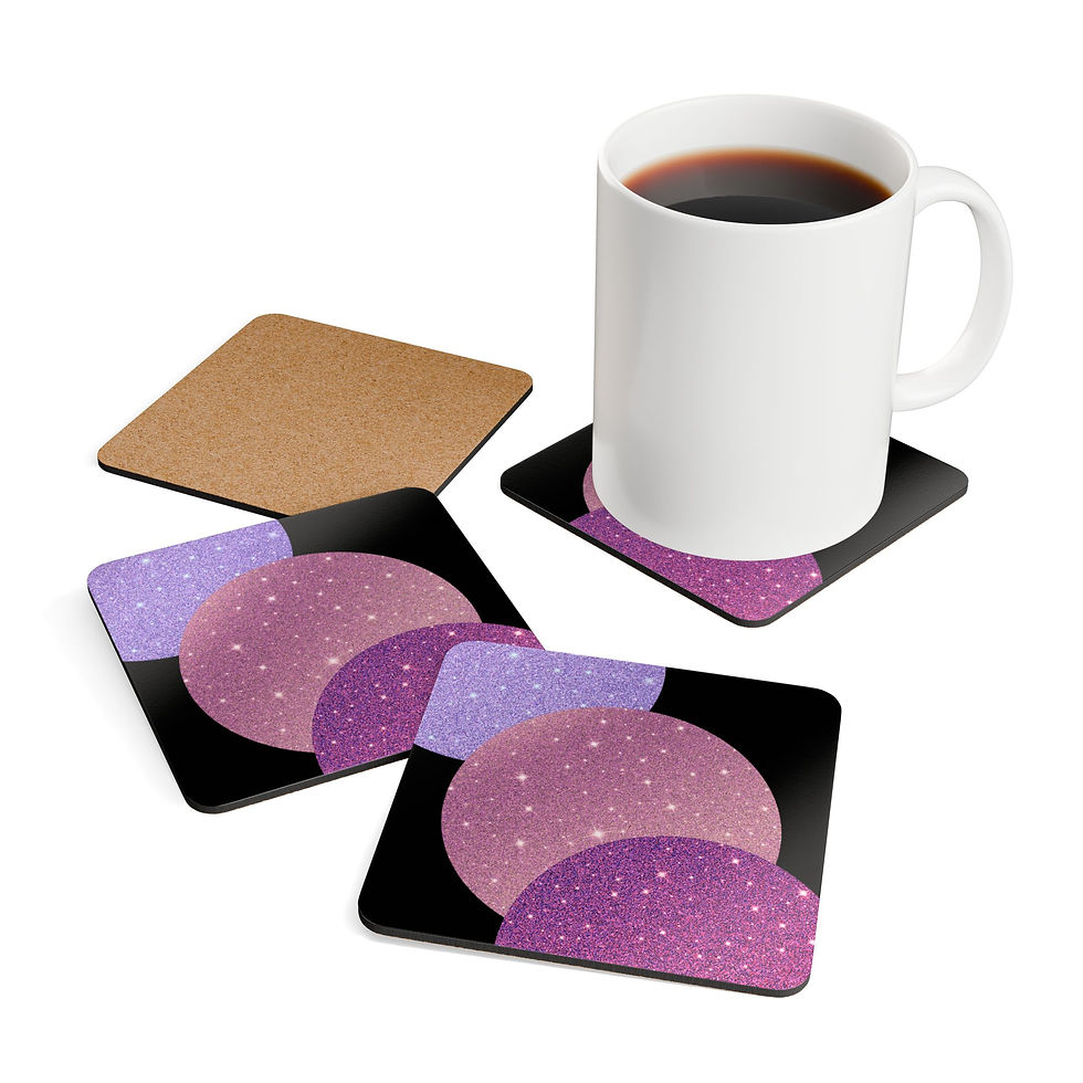 Thumbnail: Pink Galaxy Cork Coaster Set
