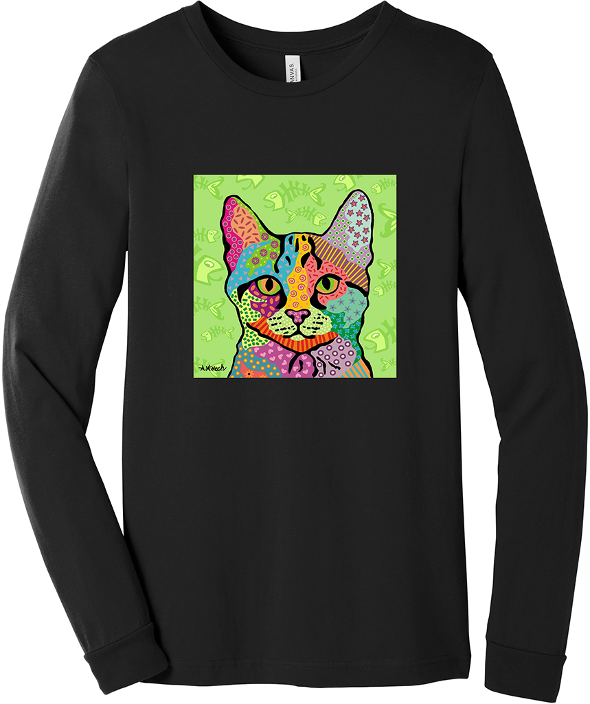 Cat Pop Art, long or short sleeve shirts, by April Minech