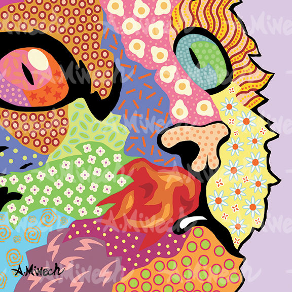 Cat Face Pop Art Shirt by April Minech