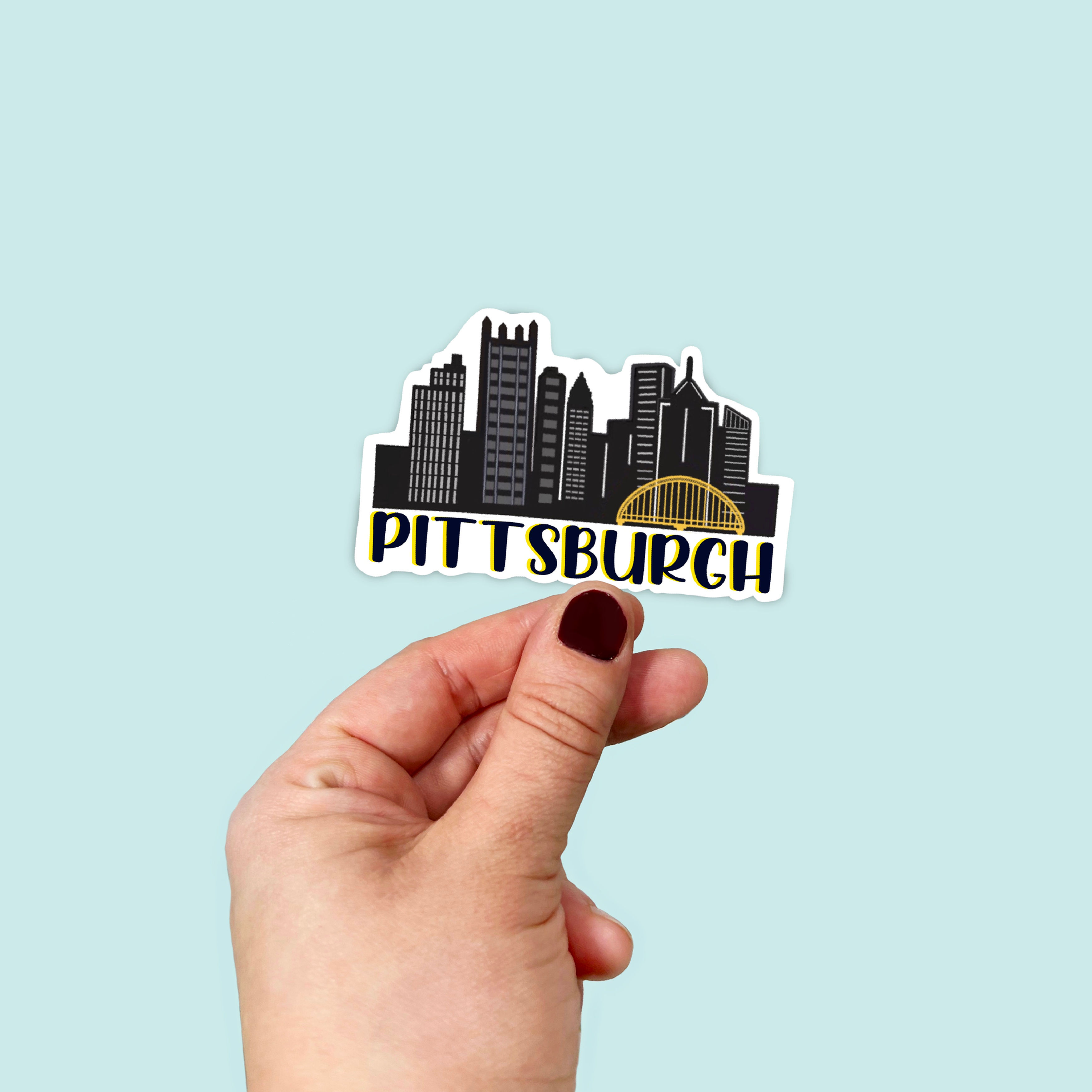 Waterproof Vinyl Pittsburgh Skyline Sticker |  Pittsburgh
