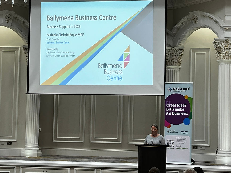 Ballymena Business Centre’s Chief Executive Melanie Christie-Boyle MBE said ‘It was great to see such a range of businesses in attendance this morning.