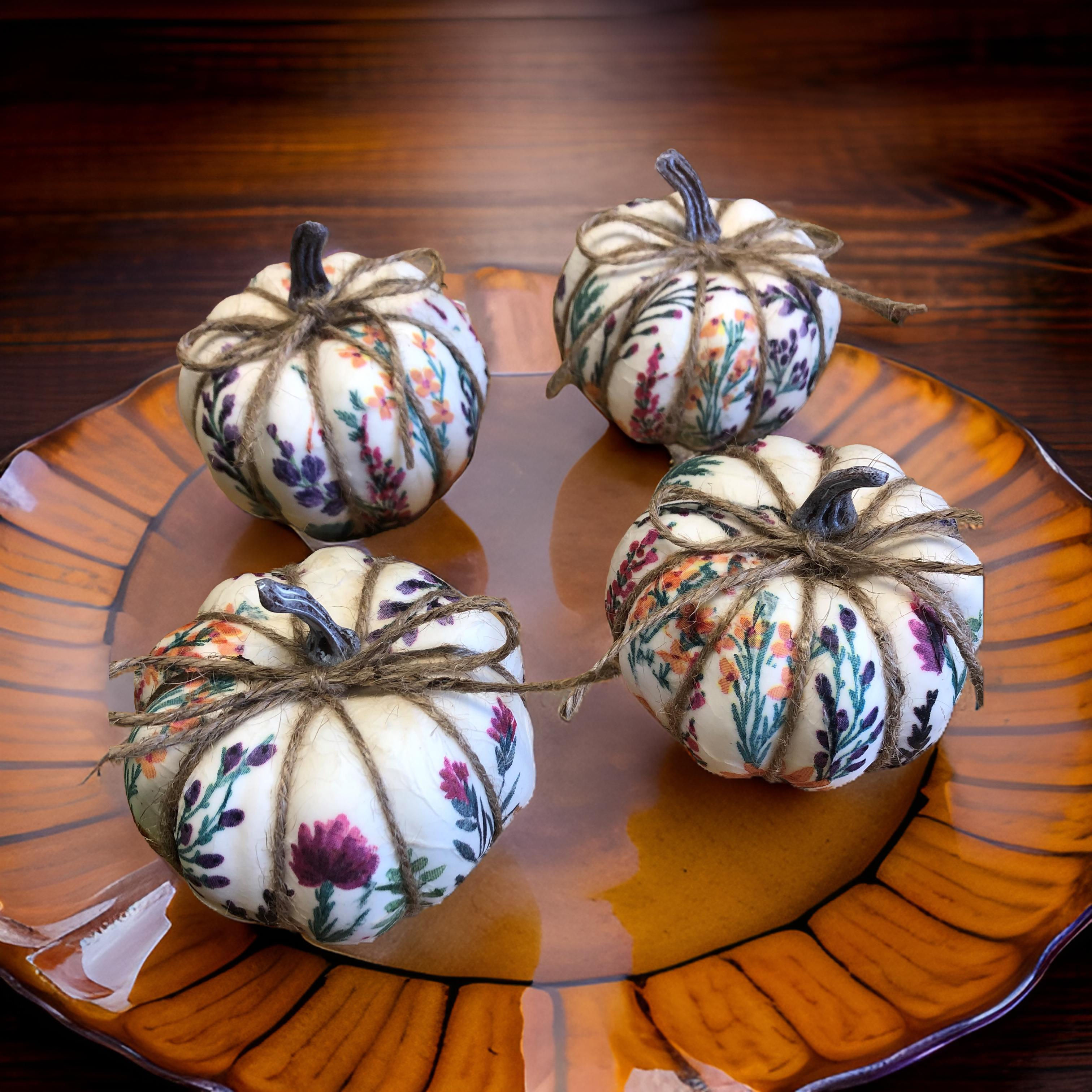 Autumn decoupage pumpkin - Large