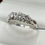 Thumbnail: 18ct White Gold Diamond Trilogy Ring - Size L 1/2