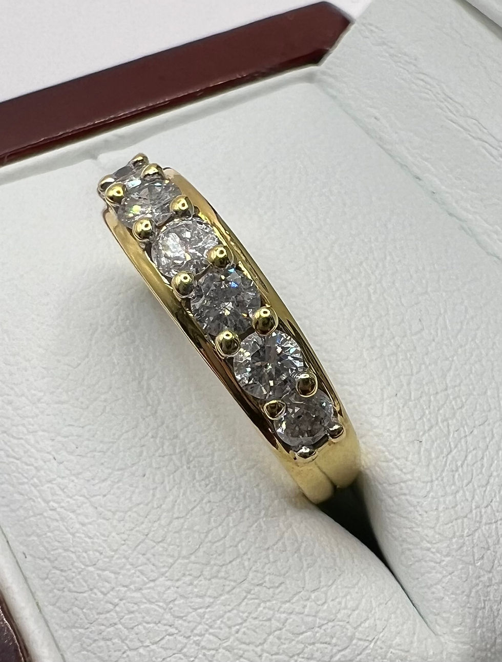 Thumbnail: 18ct Gold Diamond set half hoop Ring - Size I 1/2