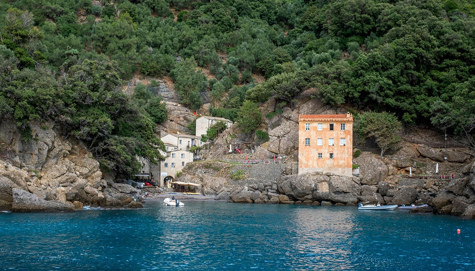 Custom boat route map view of the Gulf of Tigullio, Liguria