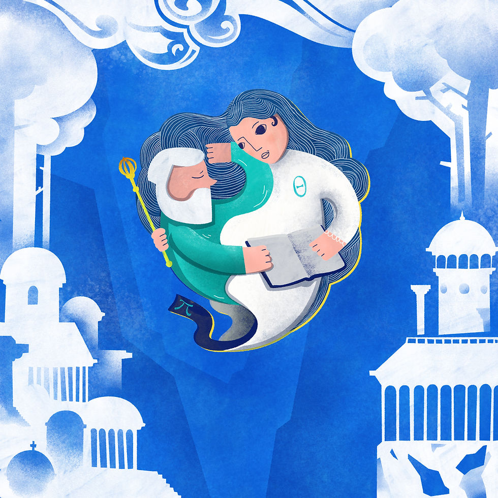 Whimsical Duo in Blue