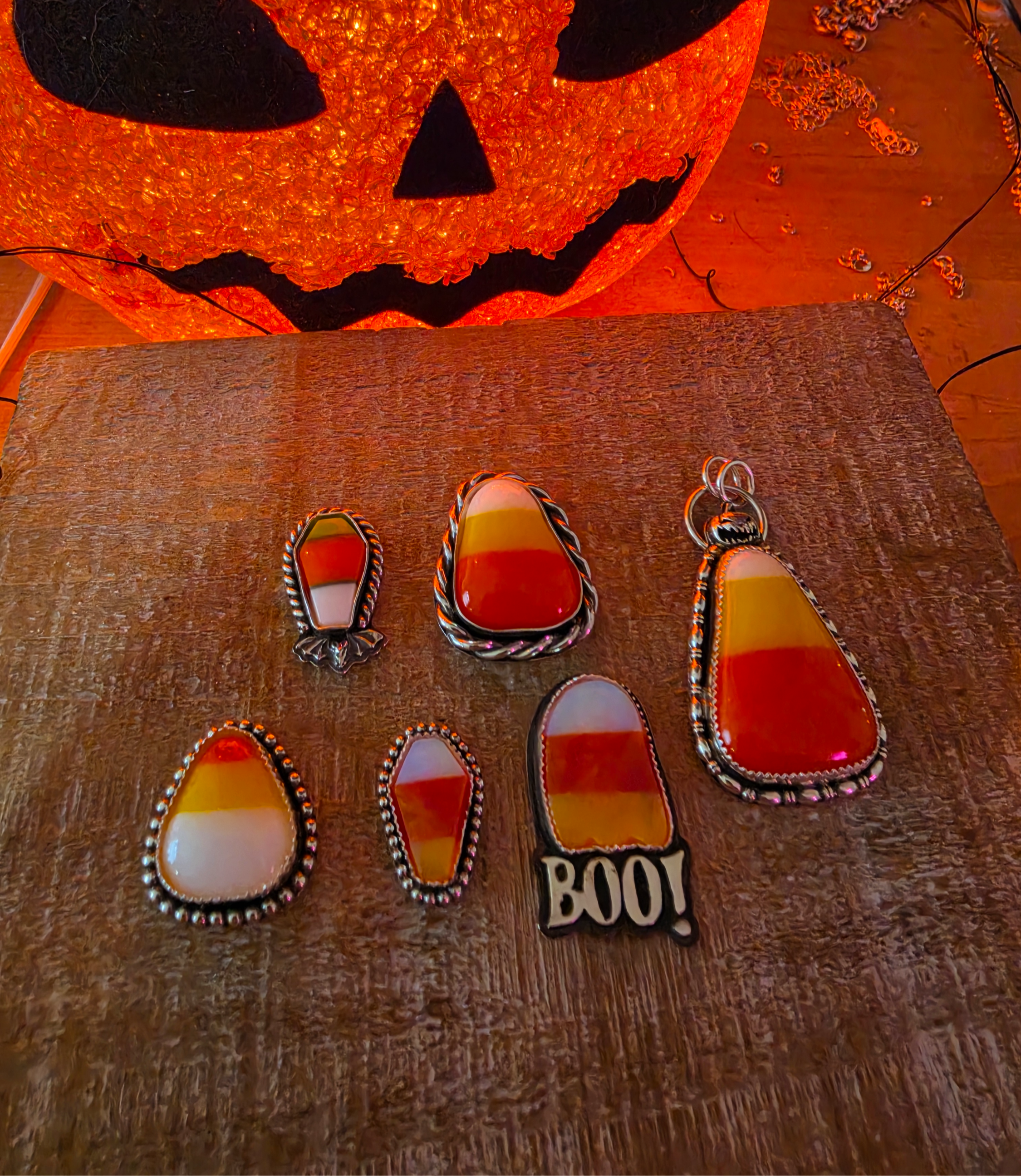 Candy Corn Made to Size Rings or Necklace Pendants