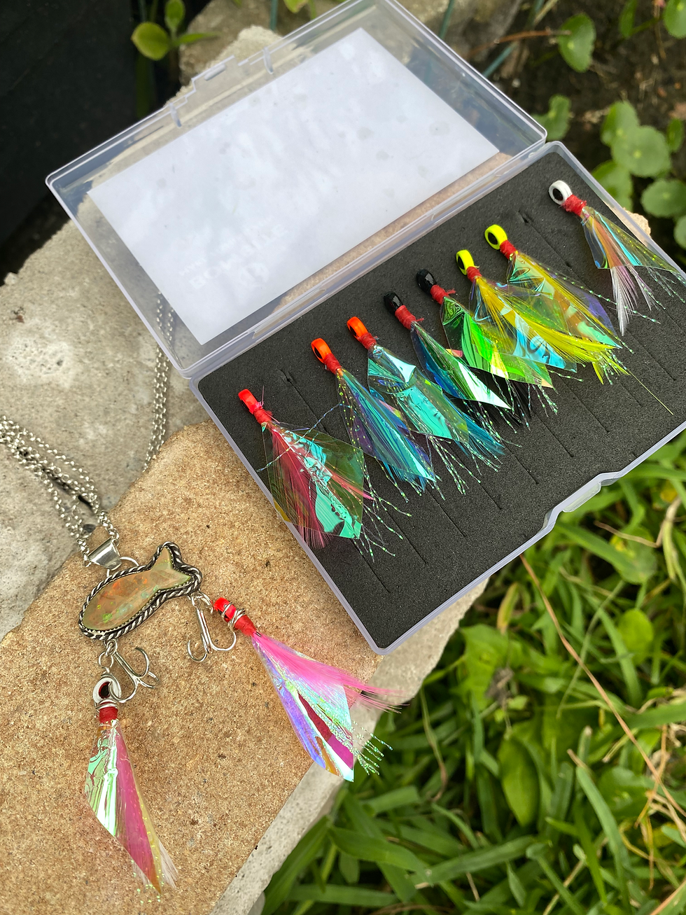 Thumbnail: 'Fishing Lure' Opal Sterling Silver Necklace