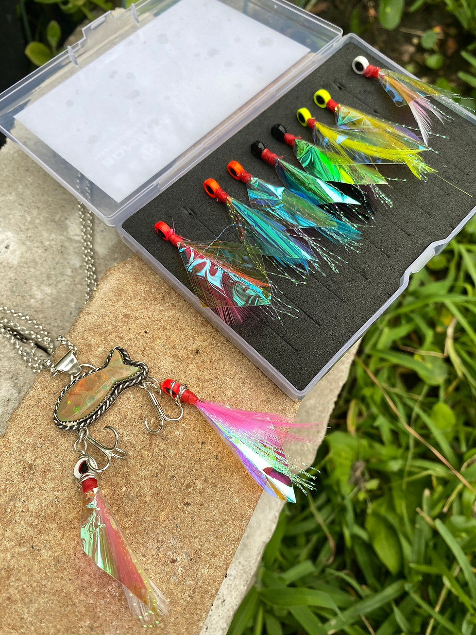 Thumbnail: 'Fishing Lure' Opal Sterling Silver Necklace