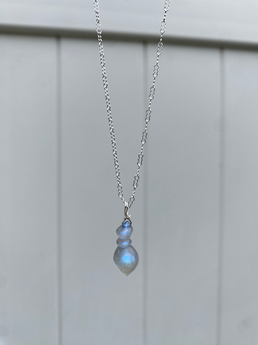 Thumbnail: Dainty Carved Labradorite Potion Bottle Necklace