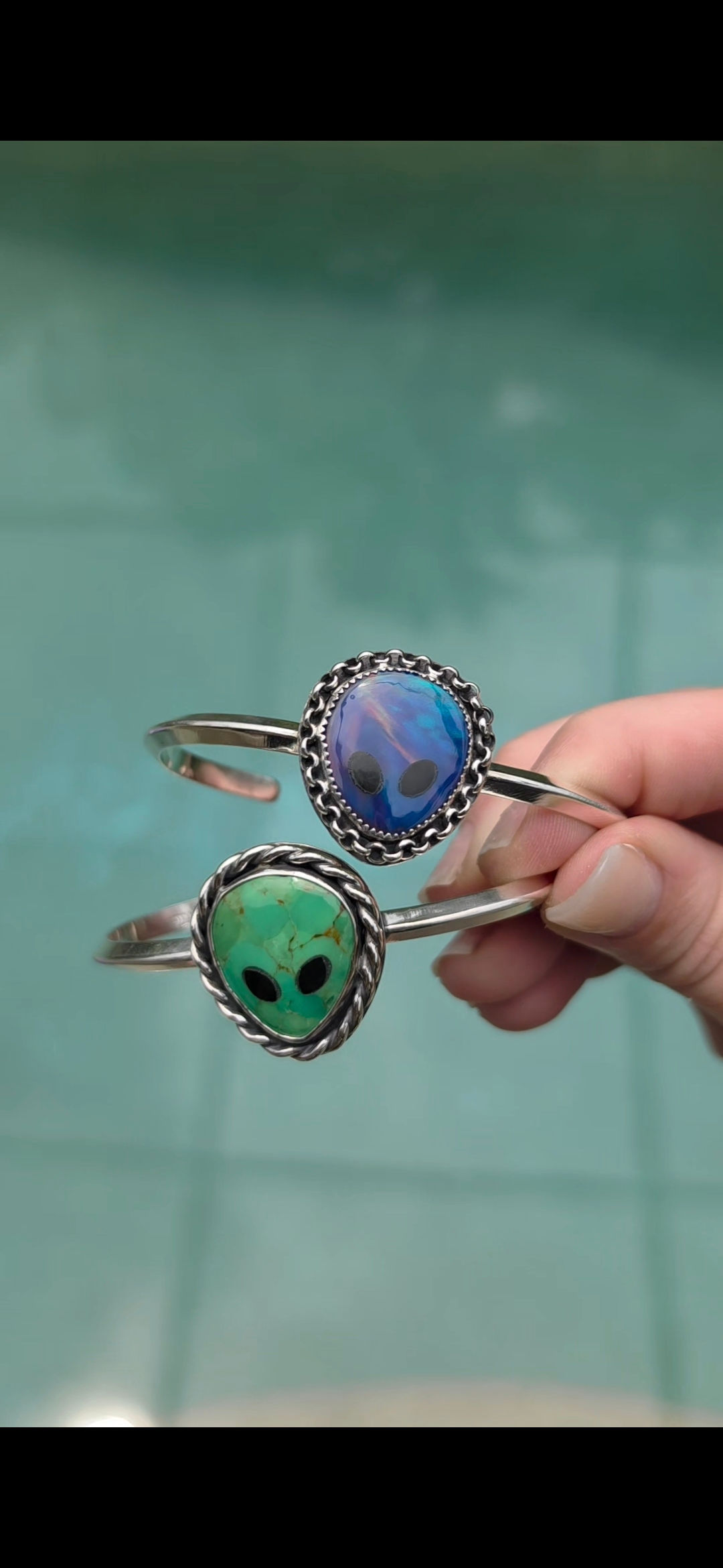 Alien Sterling Silver Cuffs