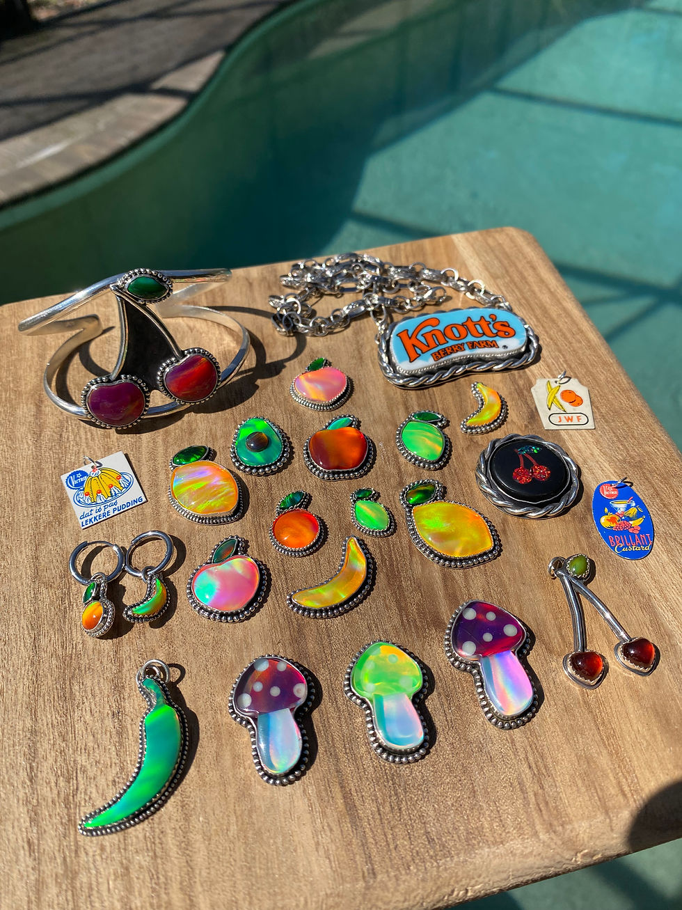 Thumbnail: Vintage 1960's Scandinavian Mini Fruit Tag Pendants