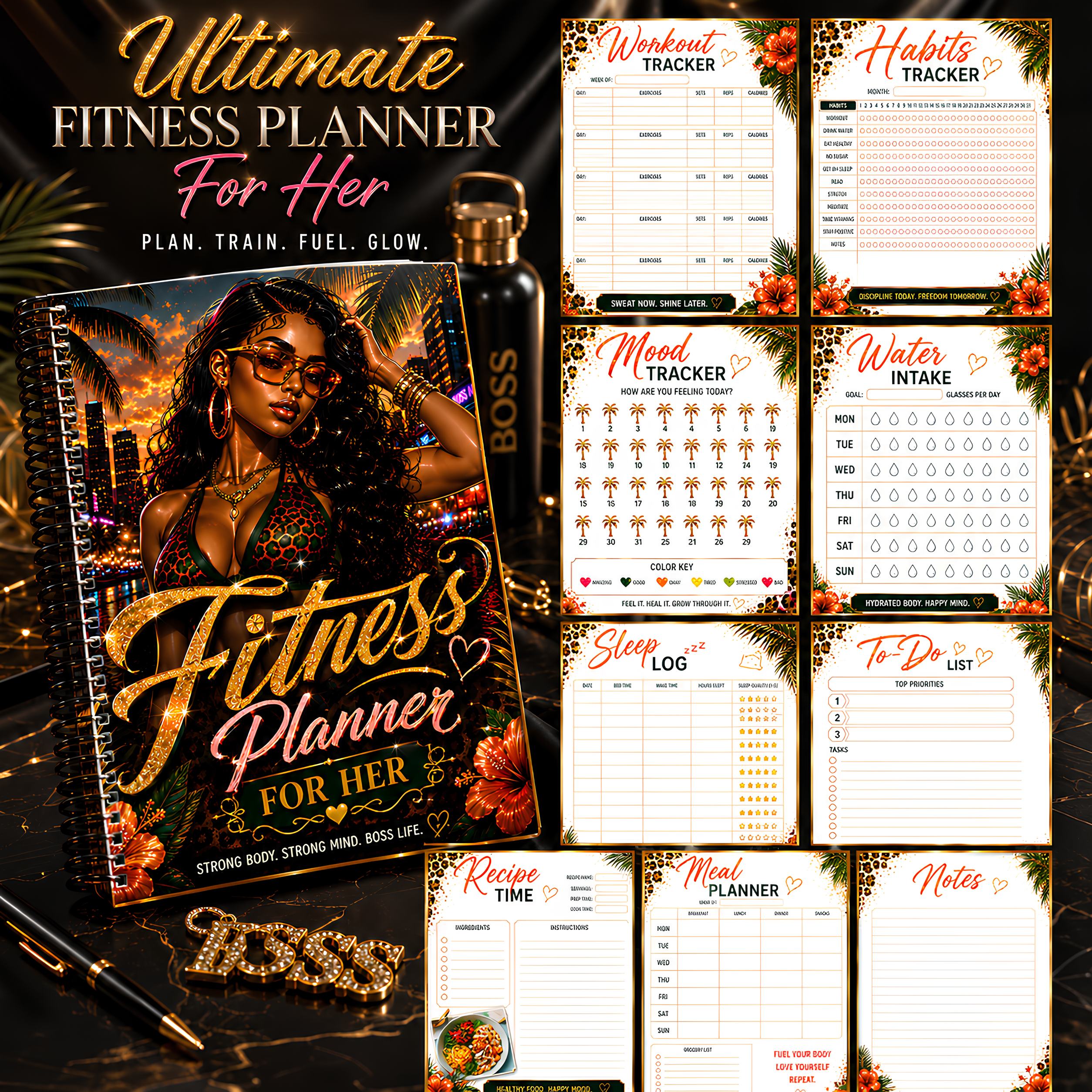 FITNESS PLANNER FOR HER – DIGITAL WELLNESS PLANNER