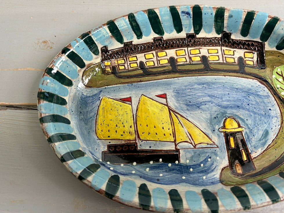 Thumbnail: Stripy Bay Oval Dish